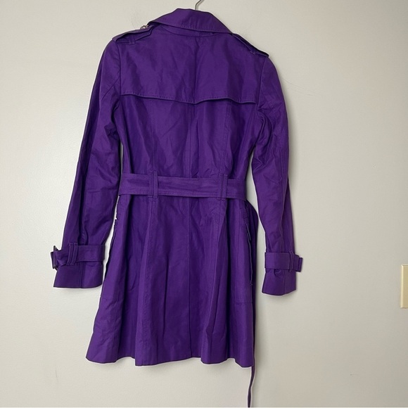 Banana Republic Purple Button Up Tie Waist Trench Coat XS - Picture 2 of 15